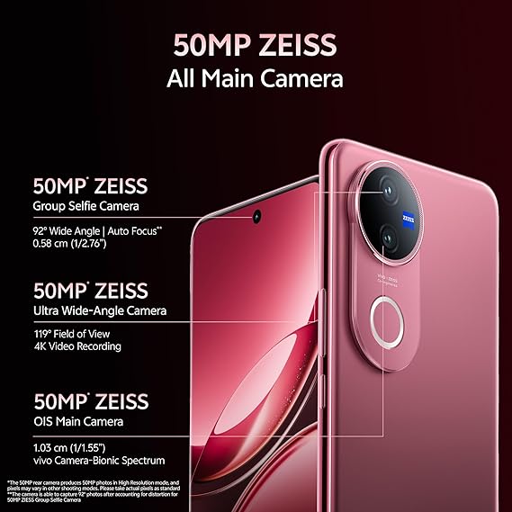 Vivo V50 5G (Rose Red, 8GB RAM, 256GB Storage