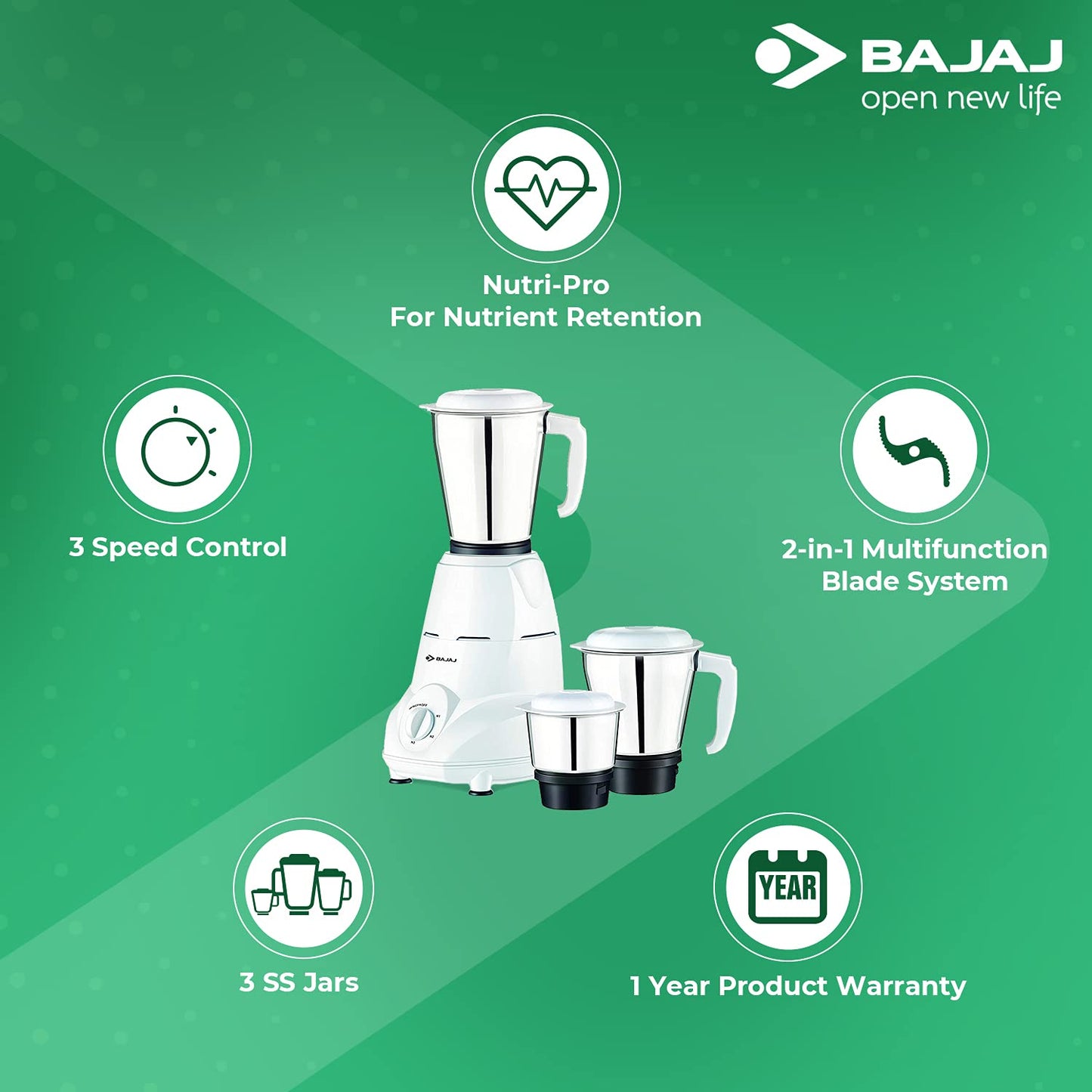 Bajaj Rex 500W Mixer