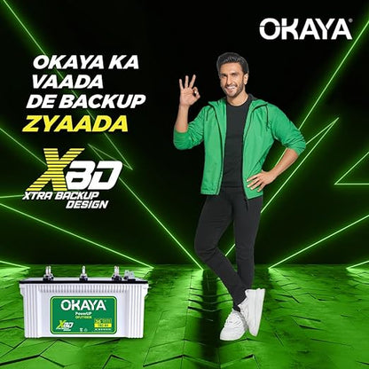 OKAYA PowerUP OPJT19036 160Ah Jumbo Tubular Inverter Battery | Longer Life & Extra Backup with 36 Months Warranty for Home, Office & Shops