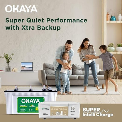 Okaya Inverter & Battery Combo (Smart Wave QSW 1500 Quasi Sine Wave 1250VA/12V with PowerUP OPJT19036 160Ah/12V) Inverter with Battery for Home, Office & Shops