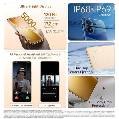 Vivo V60 5G (Auspicious Gold, 8GB RAM, 256GB Storage) with No Cost EMI/Additional Exchange Offers