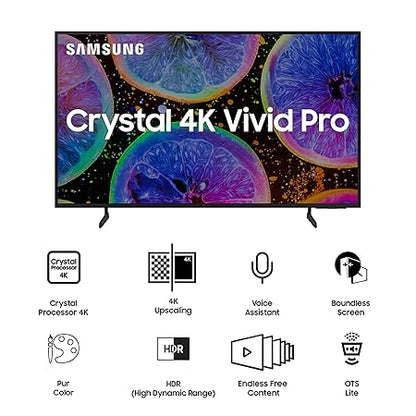 Samsung 108 cm (43 inches) D Series Brighter Crystal 4K Vivid Pro Ultra HD Smart LED TV UA43DUE77AKLXL (Black)